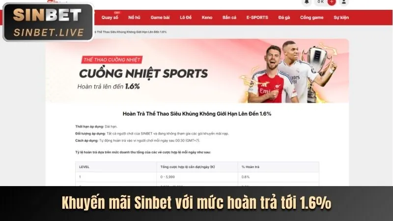 Hoàn trả casino và thể thao